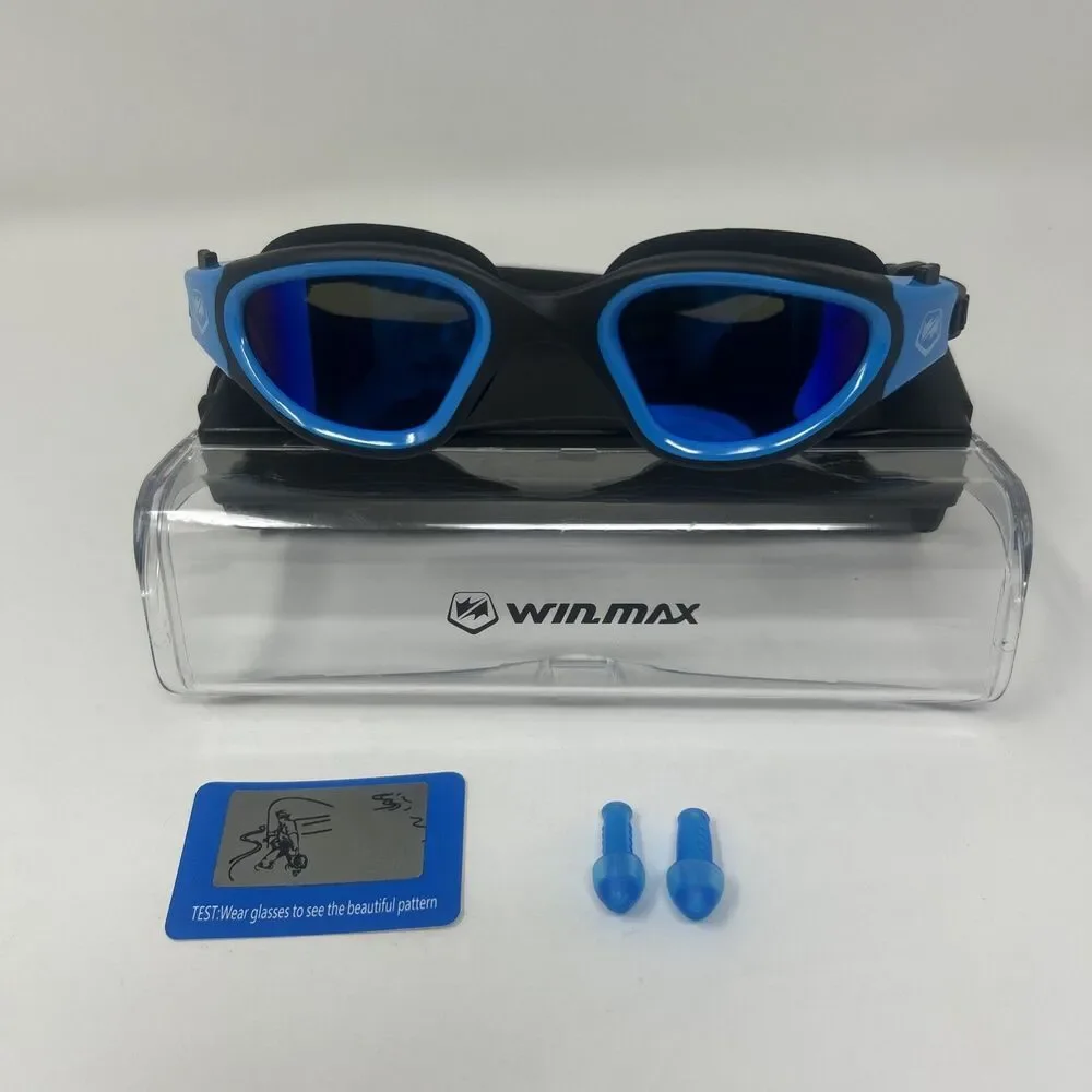 Polarized Swimming Goggles Swim Pool Goggles Blue&black/Polarized Smoke Lens